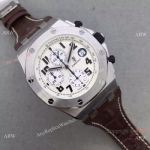 Swiss 3126 Audemars Piguet Royal Oak Offshore Brown Leather Watch White Face